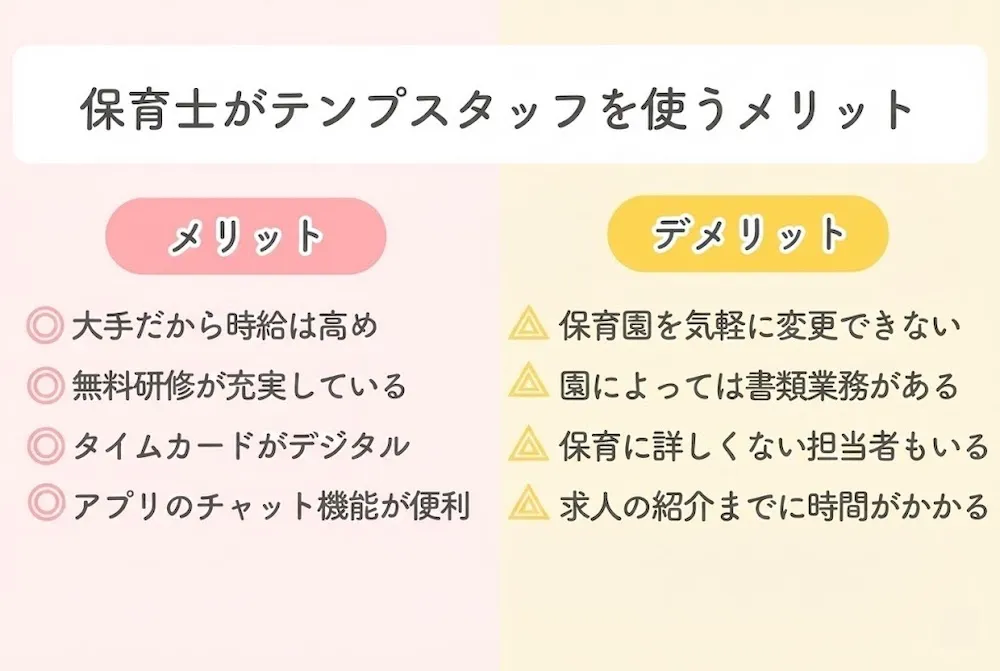 保育士がテンプスタッフを使うメリット