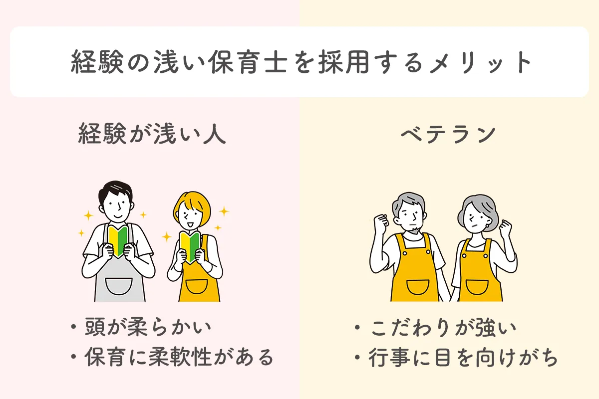 経験の浅い保育士を採用するメリット